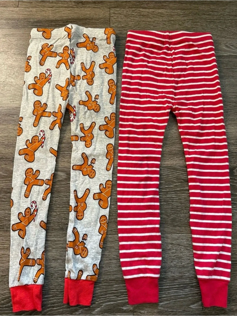 Old Navy 100% Cotton PJ Pants 2-PACK Gingerbread & Candy Cane